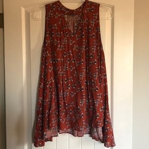 Floral Keyhole Blouse